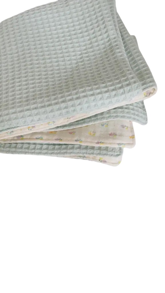 Manta lisa waffle flores