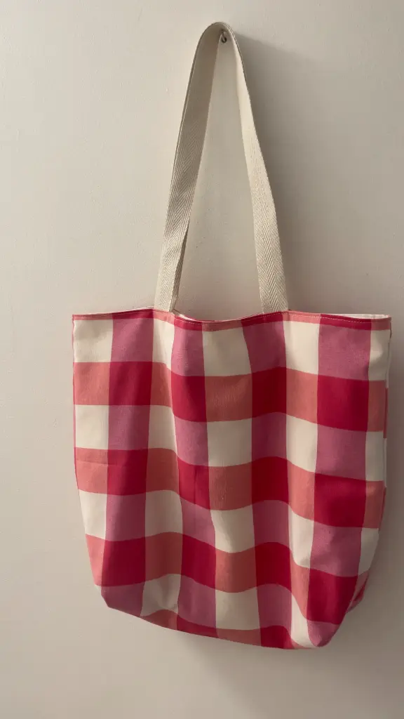 Tote bag vichy fucsia