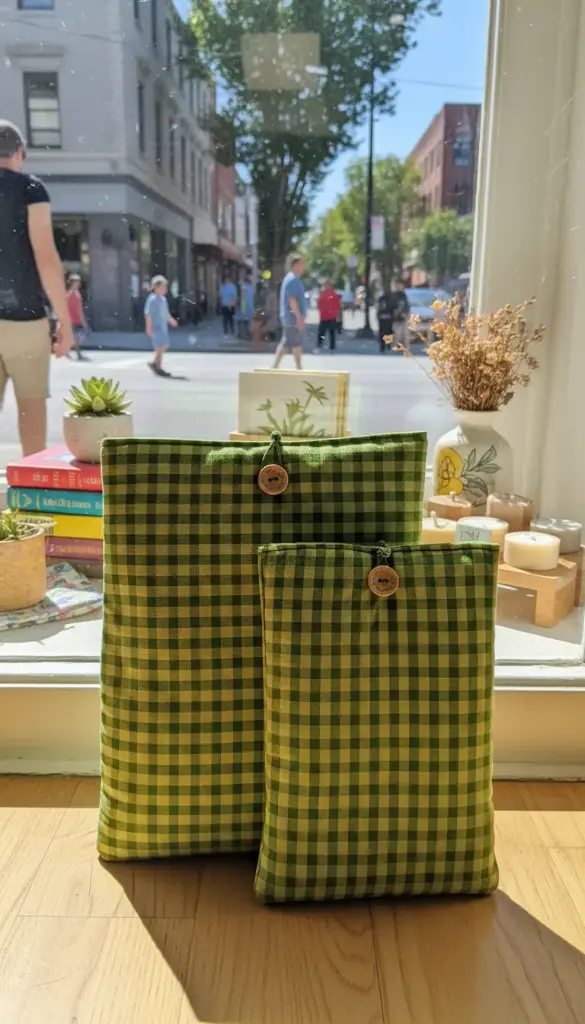 Funda de libro/Ipad acolchada vichy verde