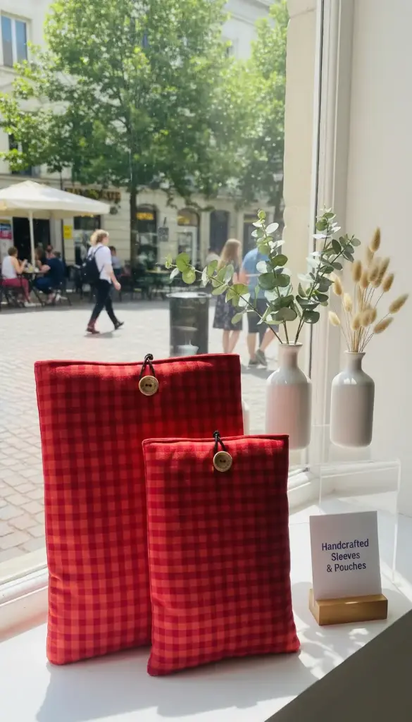 Funda Kindle Vichy cereza (Sin personalización, Sin bordado)