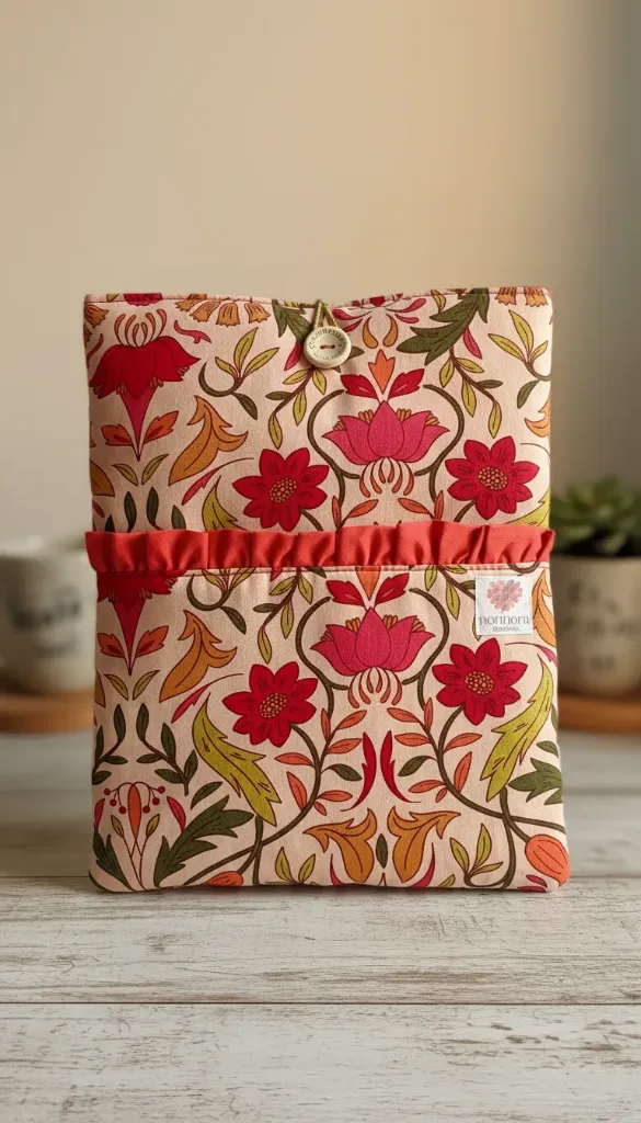 Funda de libro acolchada flores XL (Sin personalización)